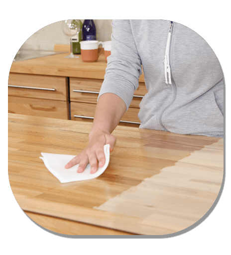 wiping benchtop